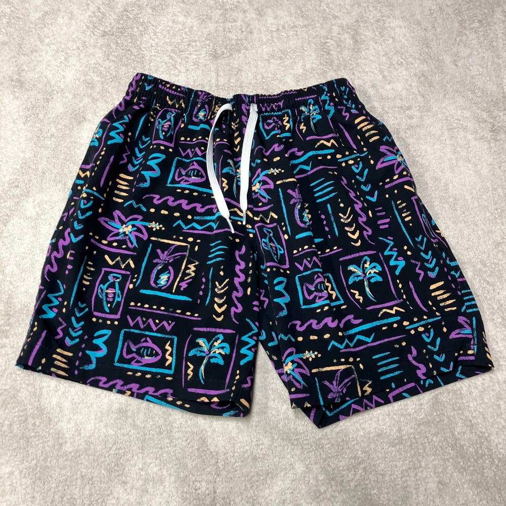 Chubbies 7" Mesh Lined Swim Trunks 90s Retro Abstract Geometric AOP Mens M